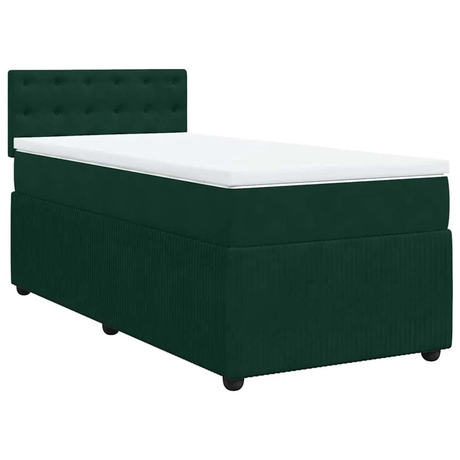 vidaXL Boxspringbett mit Matratze Dunkelgrün 100x200 cm Samt 3289977 günstig online kaufen