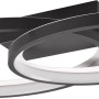 Moderne LED Deckenleuchte Malaga in Schwarz-Weiß mit zwei ineinander verschlungenen Ringen.