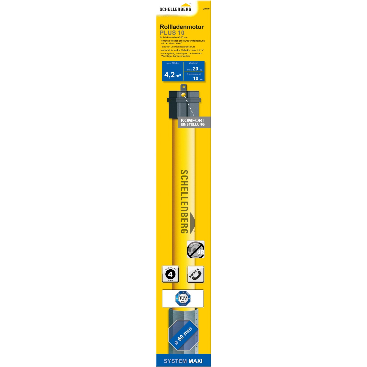 Schellenberg Rollladenmotor Plus Maxi 10 Nm für Rollläden bis 4,2 m².