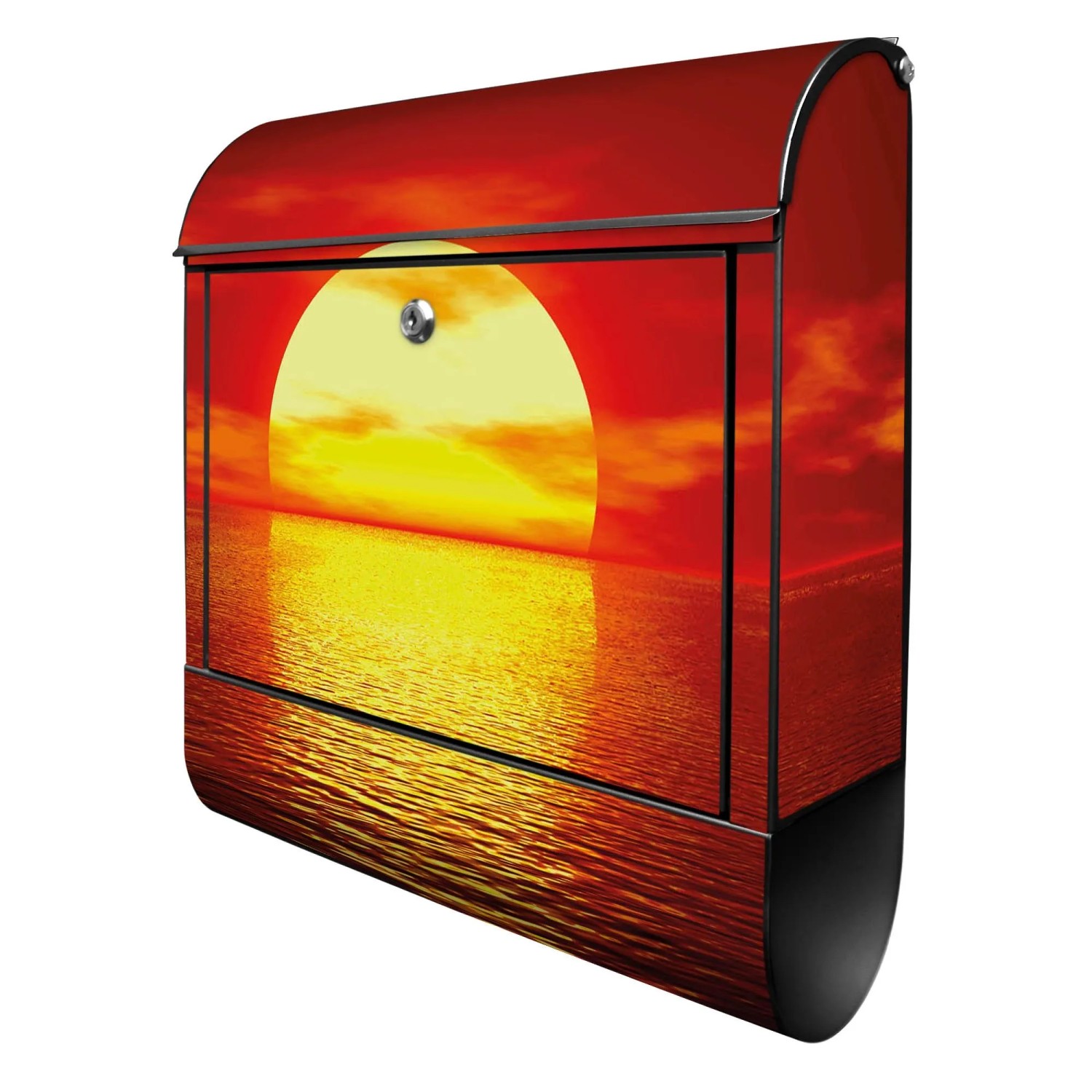 Banjado Design Briefkasten Schwarz Pulverbeschichtet 39x47x14cm 2 Schlüssel günstig online kaufen