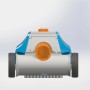 Steinbach Poolrunner Battery + Poolroboter in blau/weiß, Ansicht von vorne mit Bürste.