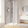 Schulte ExpressPlus Pendeltür mit Seitenwand, Alu-Natur, 200x80 cm, im Badezimmer.