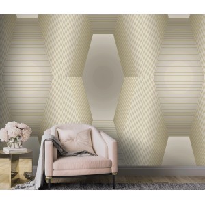 Erismann Fototapete Guido Maria Kretschmer Orion Weiß mit 3D-Linienmuster.