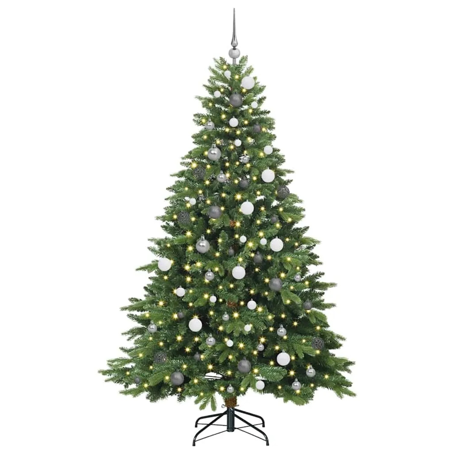 vidaXL Künstlicher Weihnachtsbaum mit 300 LEDs Grün 210 cm PE und PVC 3397561
