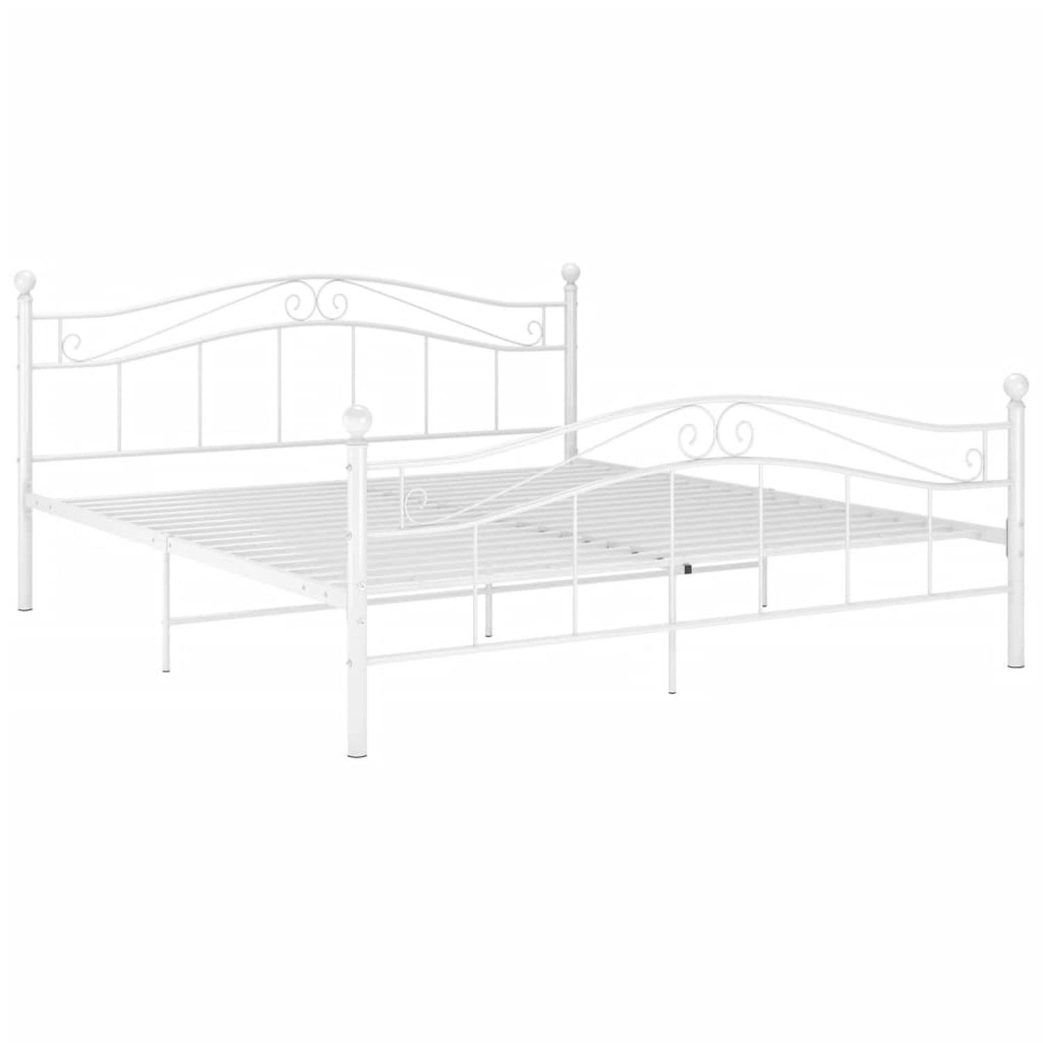 vidaXL Bettgestell Bett Weiß Metall 200x200 cm Bettrahmen Bettgestell günstig online kaufen