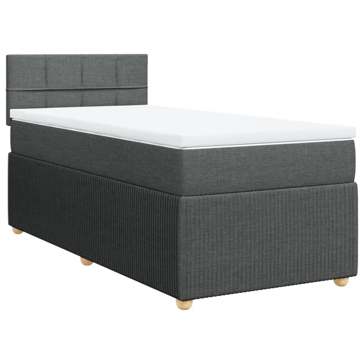 vidaXL Boxspringbett mit Matratze Dunkelgrau 80x200 cm Stoff 3287284