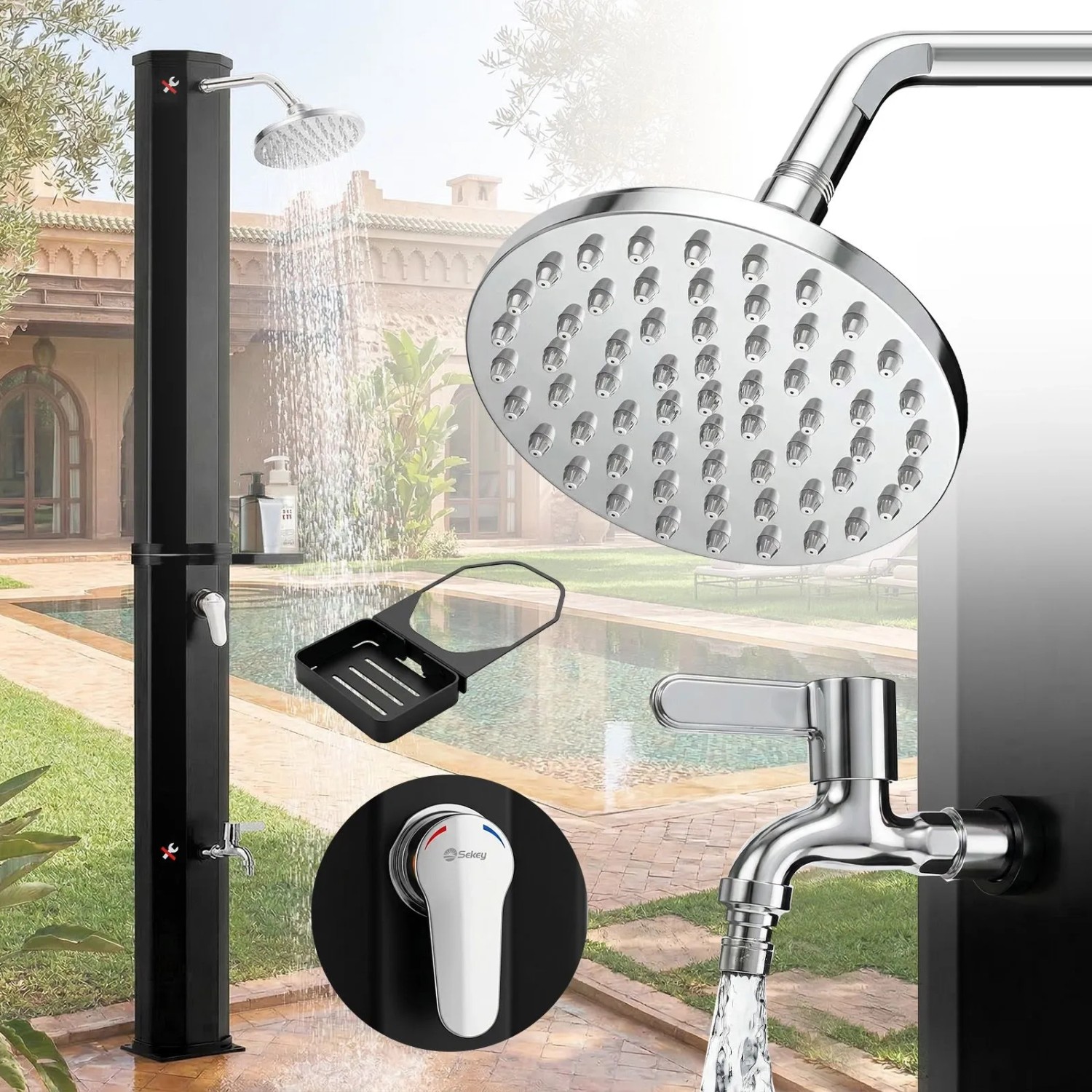 Sekey Solardusche 60L Gartendusche mit Handbrause