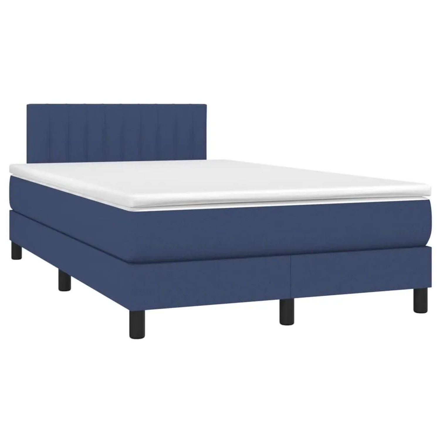 vidaXL Boxspringbett mit Matratze & LED Blau 120x190 cm Stoff 3270059