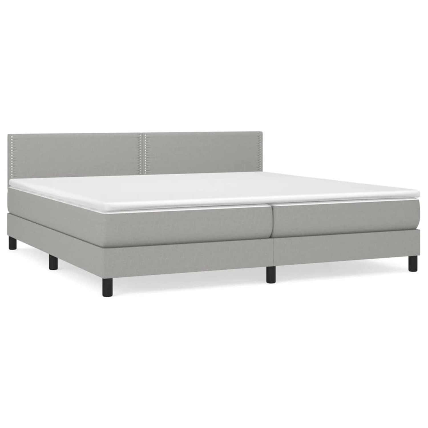 vidaXL Boxspringbett mit Matratze Hellgrau 200x200 cm Stoff1373111 günstig online kaufen