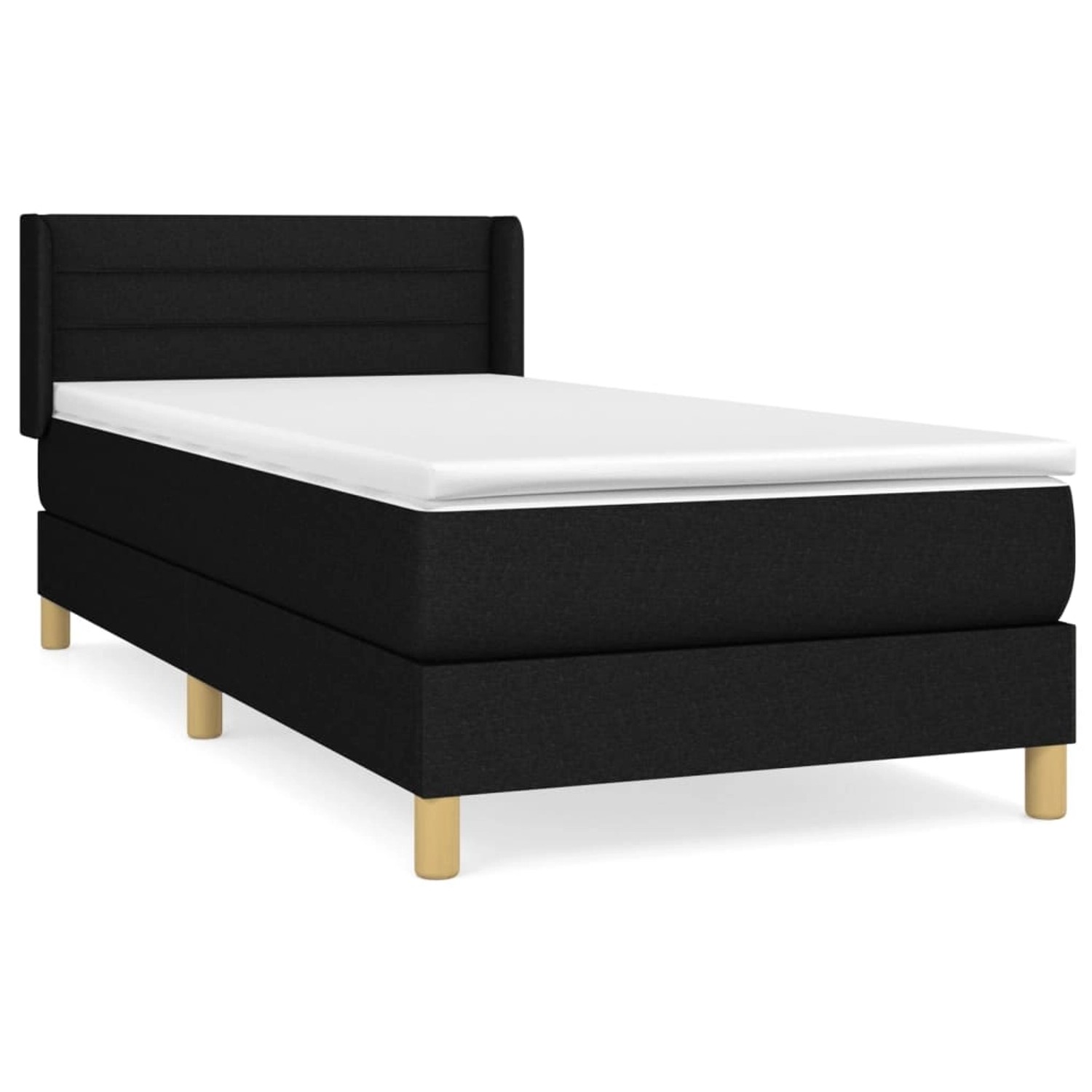 vidaXL Boxspringbett mit Matratze Schwarz 100x200 cm Stoff 3130331 günstig online kaufen