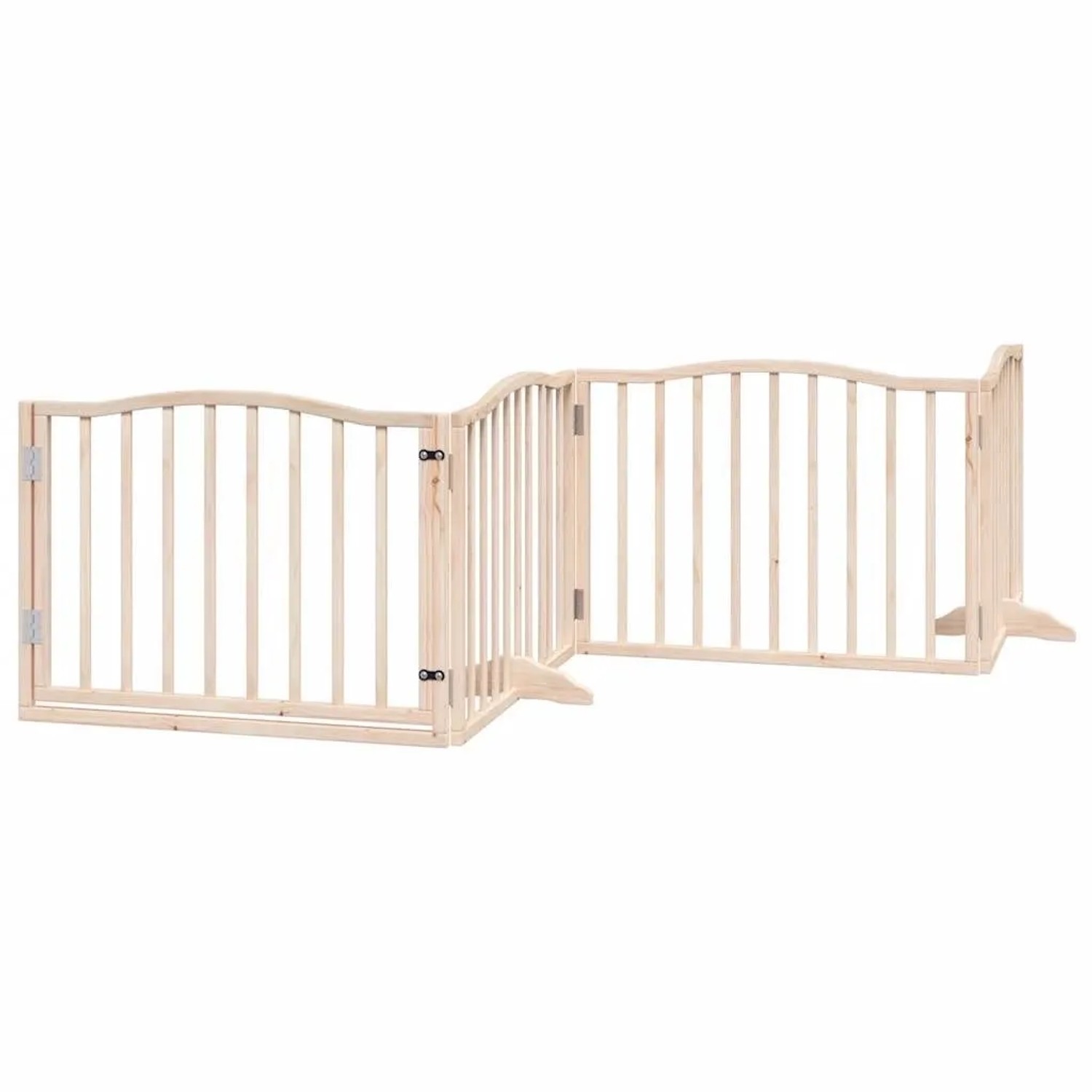 vidaXL 4 Tlg Hundetor mit Tür Faltbar 320 cm Pappelholz 352209
