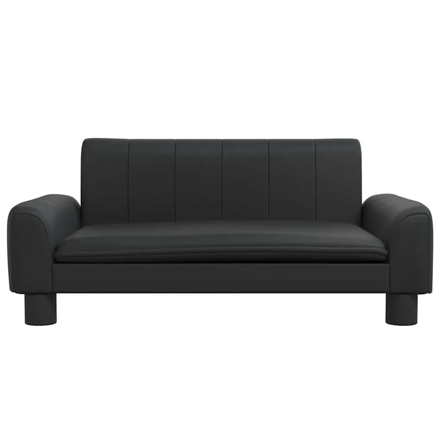 Schwarzes vidaXL Hundebett aus Kunstleder, 70x45x30 cm, bequemes Hundekörbchen.