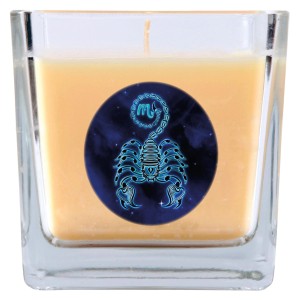HS Candle Duftkerze Sternzeichen Skorpion Vanille im Glas, 50h Brenndauer.