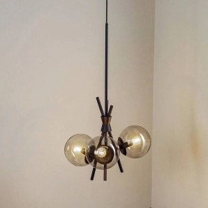 Lucande Pendelleuchte Sotiana 9639643 Design Modern in Schwarz aus Metall 3-flammig E14 Wohnzimmerleuchte