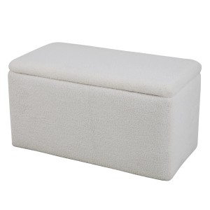 Weiße Svita Leaf Sitzbank / Hocker mit Stauraum und Deckel.