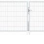 Verzinktes Metallzaun Doppeltor für Doppelstabmatten, 120x350 cm, zum Einbetonieren.
