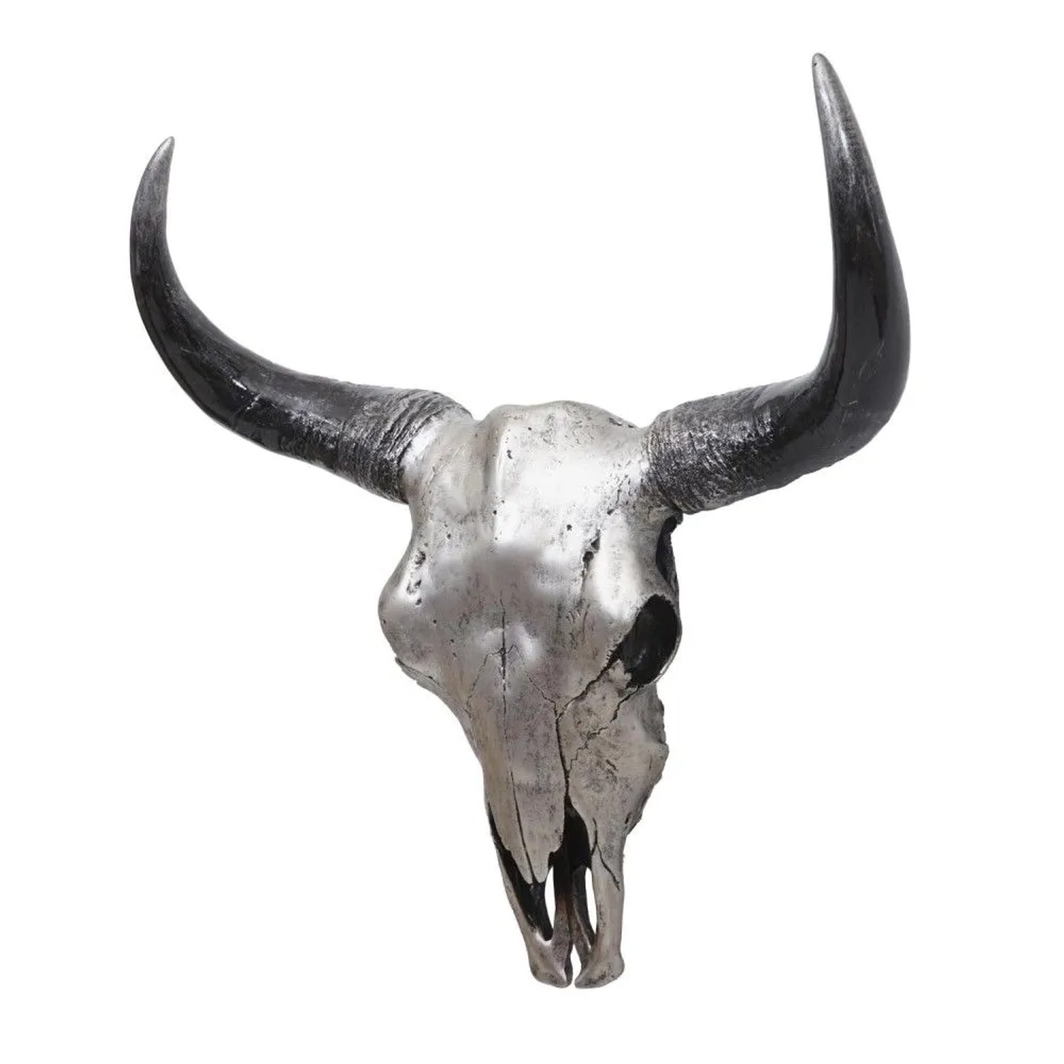 MCW Deko Schädel 45cm T454 Stier Silberfarben