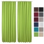 2 grüne Beautissu Thermovorhänge Amelie 140x245 cm mit Kräuselband für Fenstervorhänge.