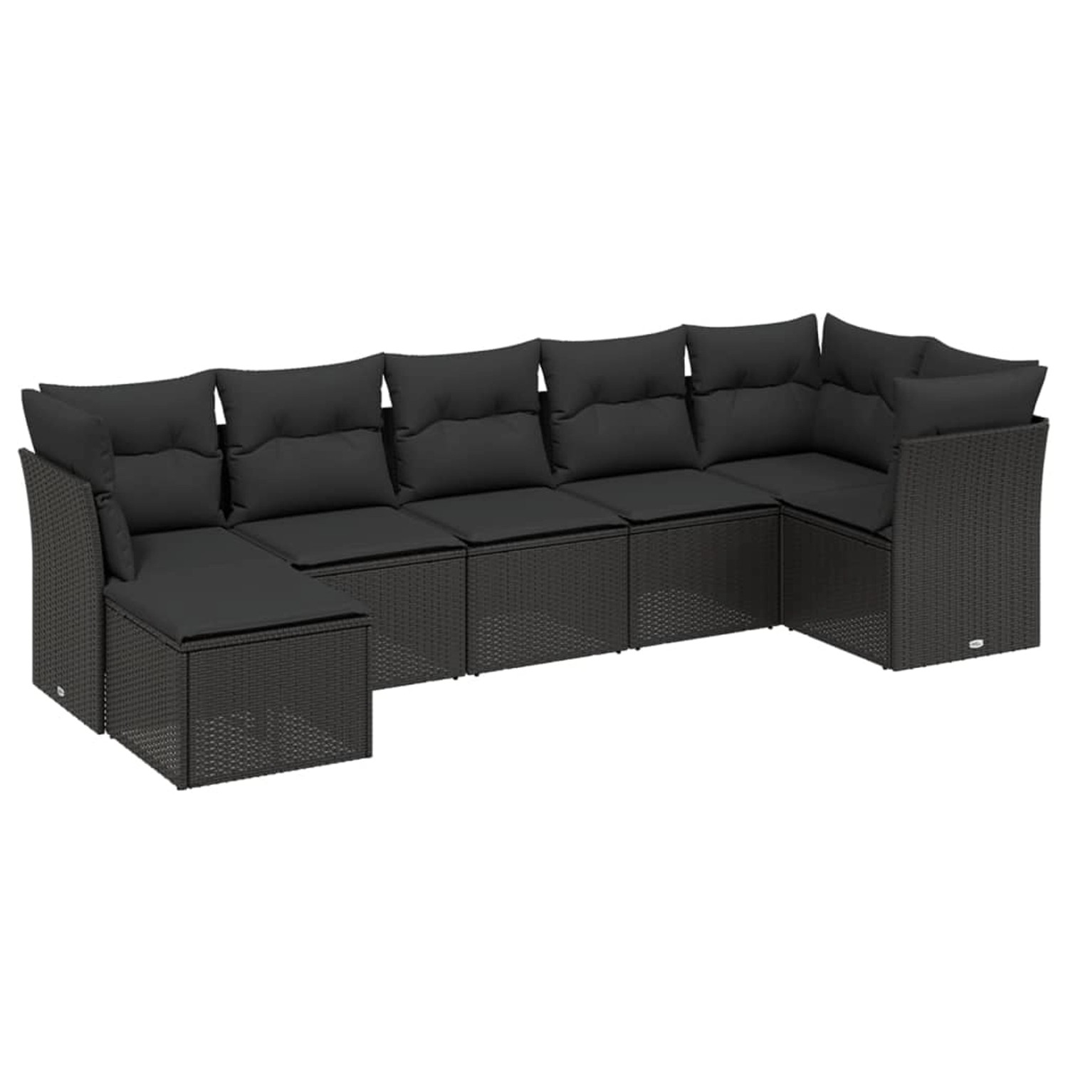 vidaXL 7-tlg Garten-Sofagarnitur mit Kissen Schwarz Poly Rattan Modell 177 günstig online kaufen