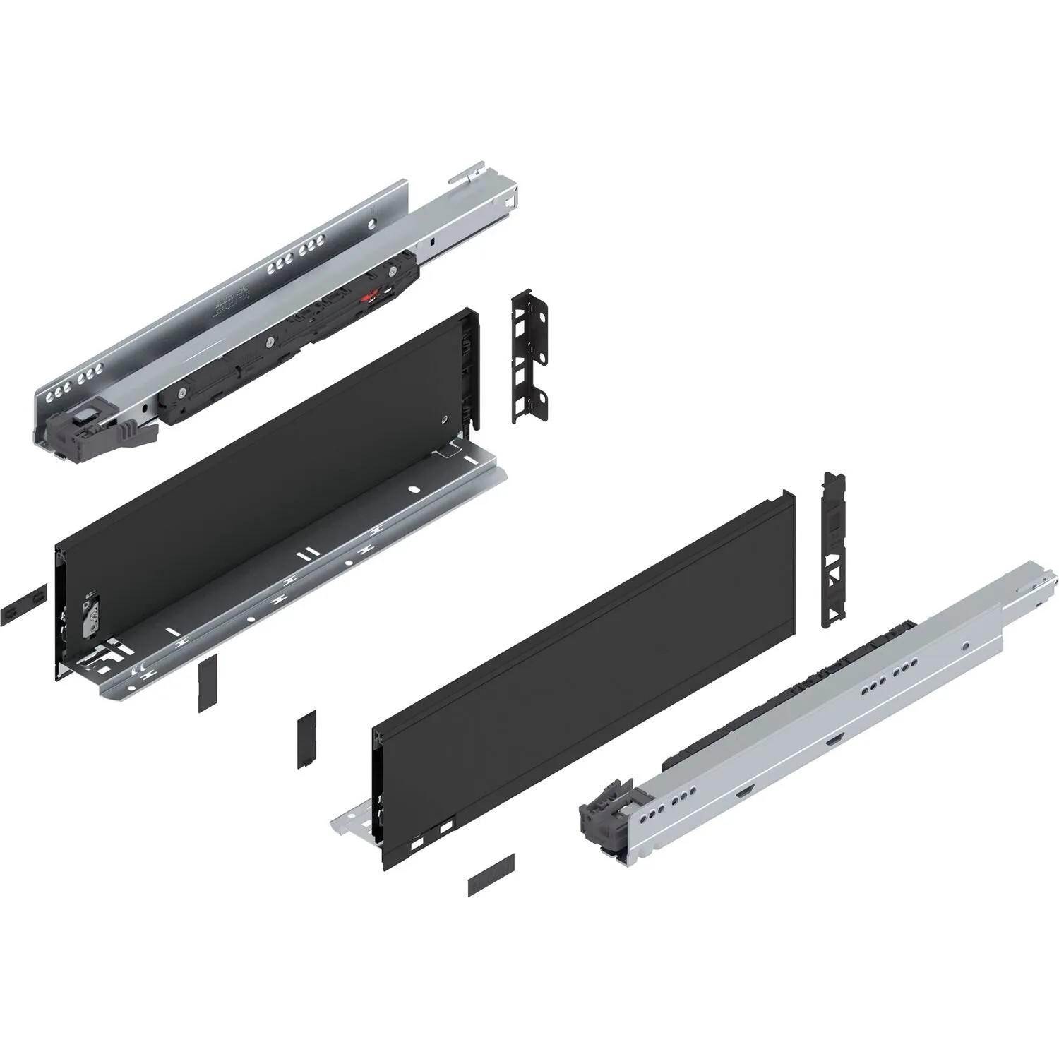 Blum Legrabox Pure Set Höhe K Tip-On Vollauszug 450 mm 70 kg Carbonschwarz 1 Paar