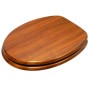 Sanilo WC-Sitz Mahagoni aus Holz, stabiler Toilettendeckel für Standard WC Becken.