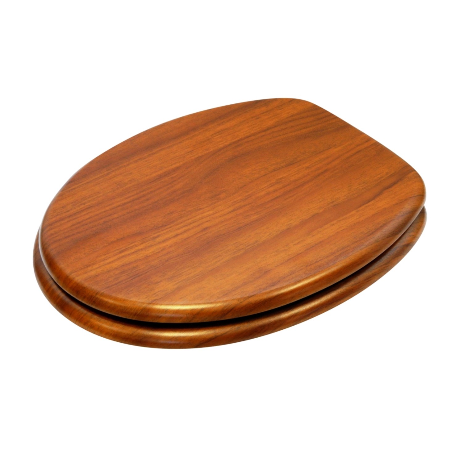 Sanilo WC-Sitz Mahagoni aus Holz, stabiler Toilettendeckel für Standard WC Becken.