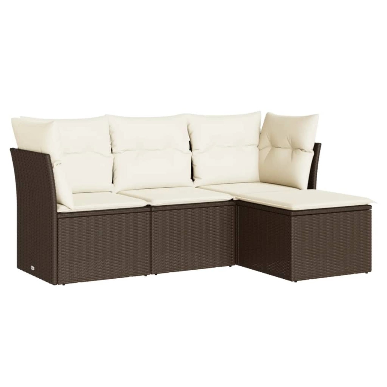 vidaXL 4-Tlg Garten-Sofagarnitur mit Kissen Braun Poly Rattan 3249382 günstig online kaufen