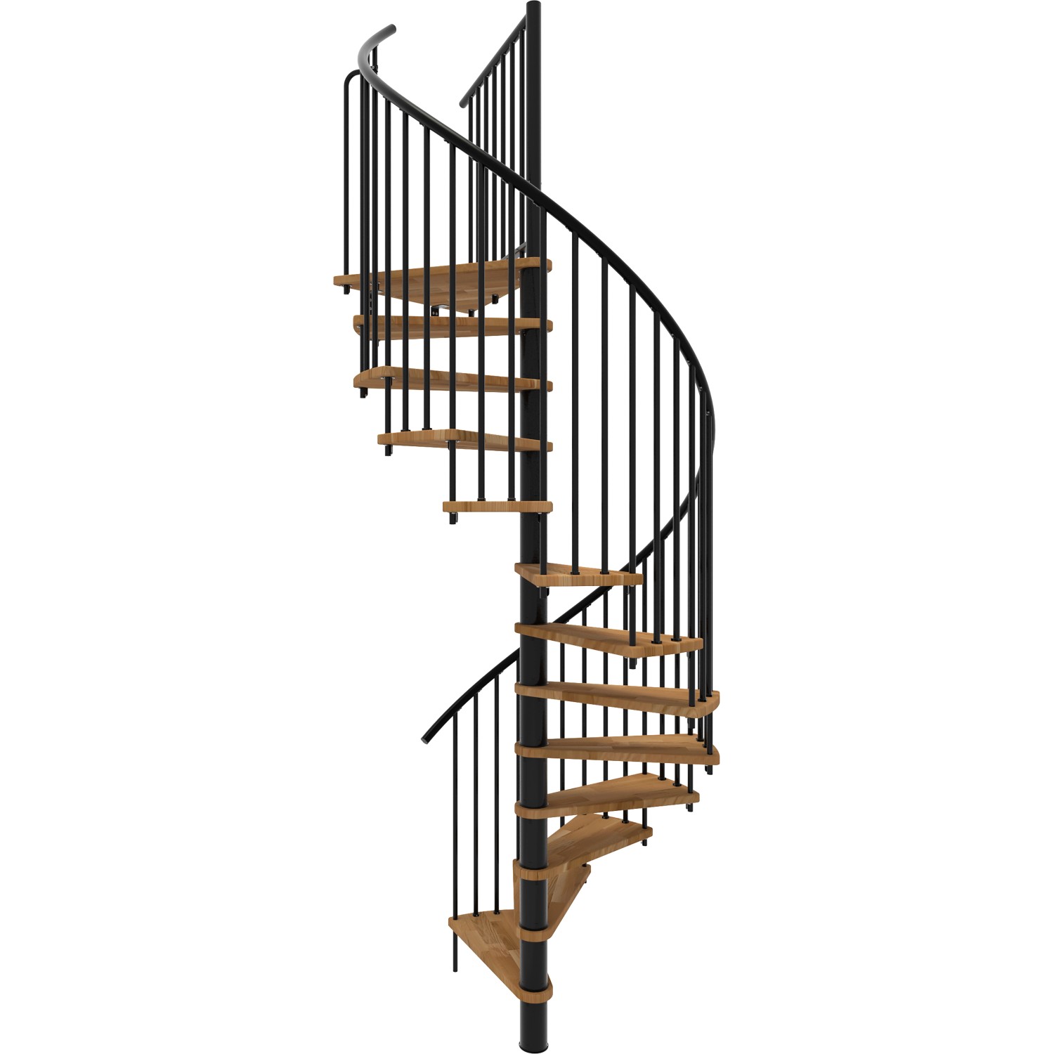 Minka Spindeltreppe Spiral Smart Eiche Schwarz Ø160 cm Geschoßhöhe bis 305, günstig online kaufen