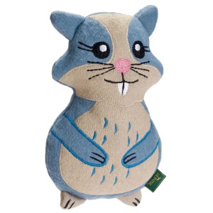Blau-beiger Hunter Hundespielzeug Hamster Fyn, 20 cm, Stofftier mit Squeaker.