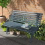 Blaue Outsunny Gartenbank aus Aluminium, 2-Sitzer. Ideal für Garten und Terrasse.