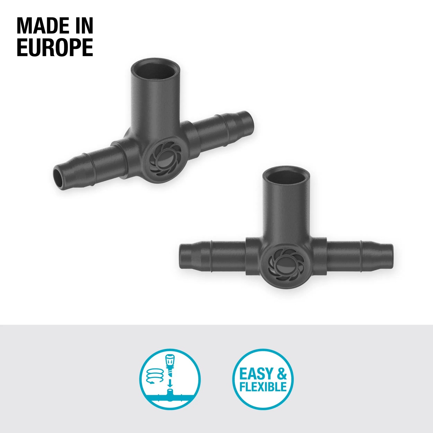 Gardena T-Stücke für Sprühdüsen/Endtropfer (5 Stk.) zur flexiblen Bewässerung im Micro-Drip-System.