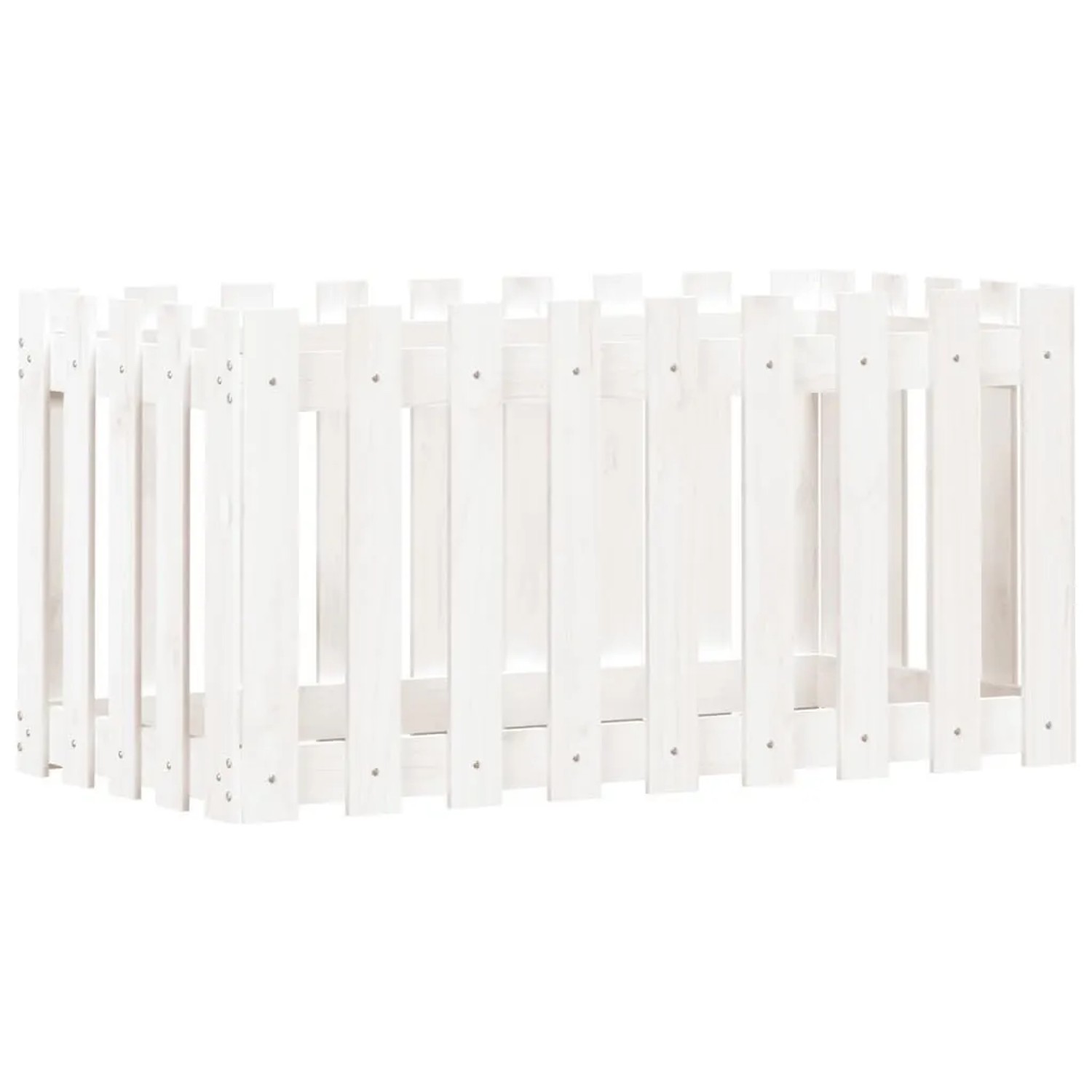 vidaXL Hochbeet Lattenzaun-Design Weiß 100x50x50 cm Massivholz Kiefer 83247 günstig online kaufen