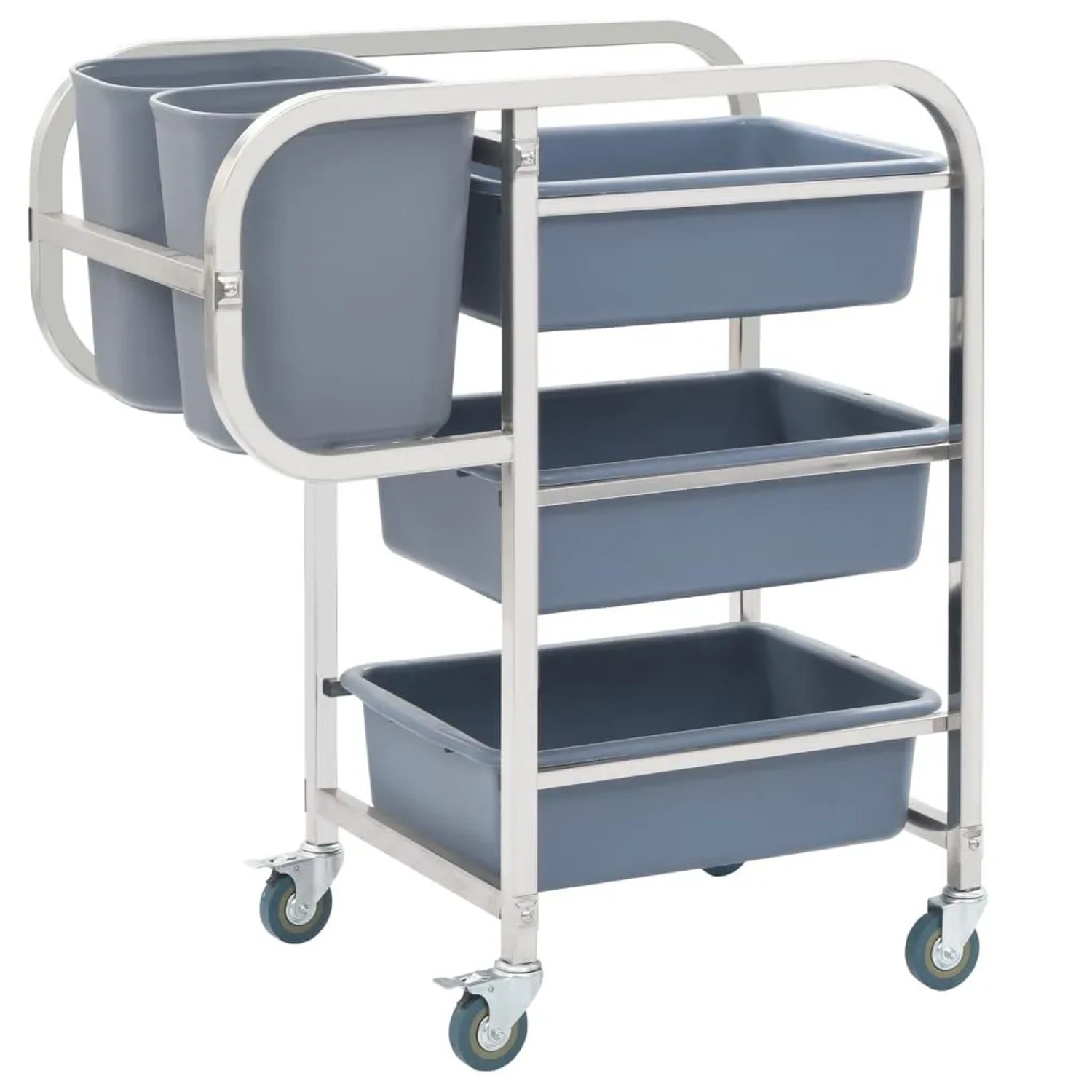 vidaXL Küchenwagen mit Kunststoffbehältern 82x43,5x93 cm 50918