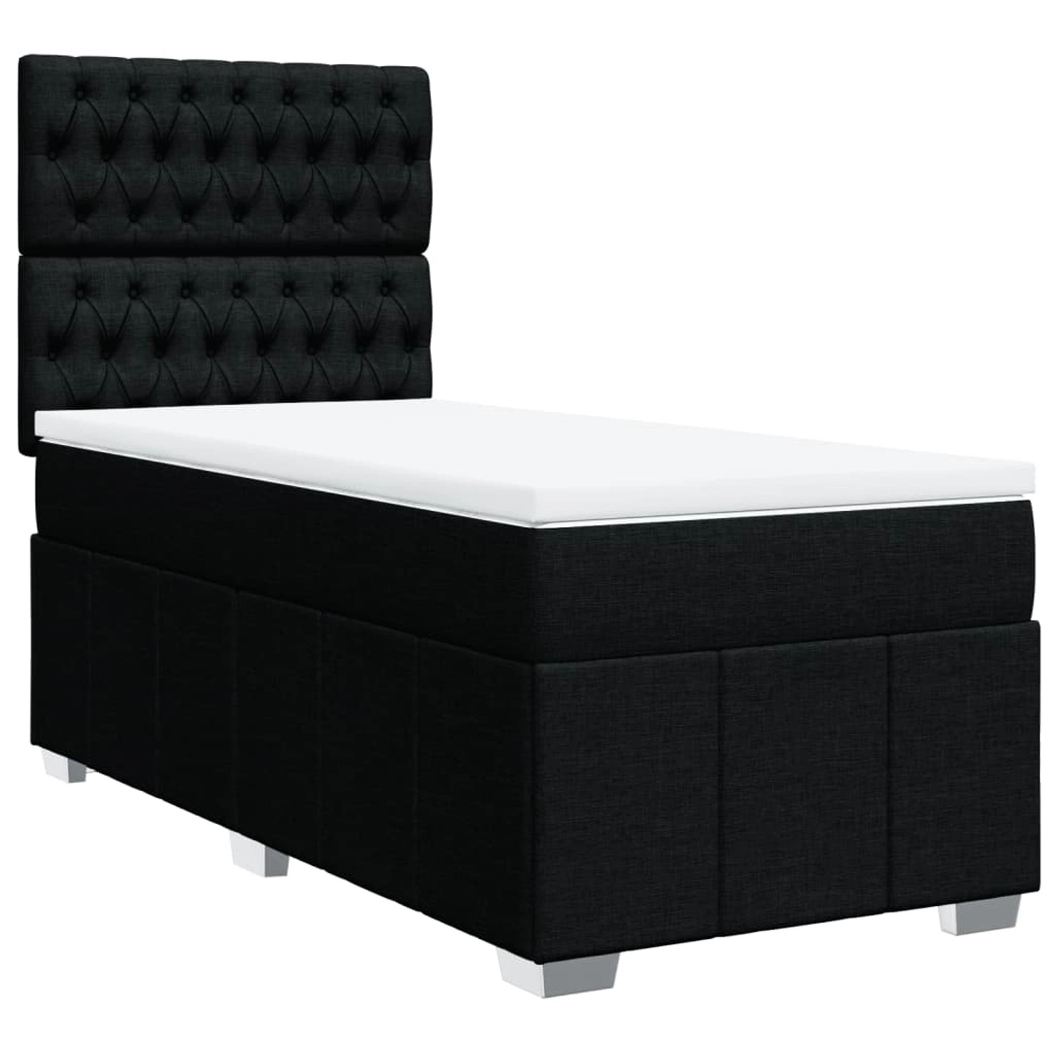 vidaXL Boxspringbett mit Matratze Schwarz 80x200 cm Stoff 3291504 günstig online kaufen