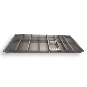 SOTECH Cuisio Besteckeinsatz 1200 mm Höhe 55 mm Transluzent Graphitgrau mit Messerblock