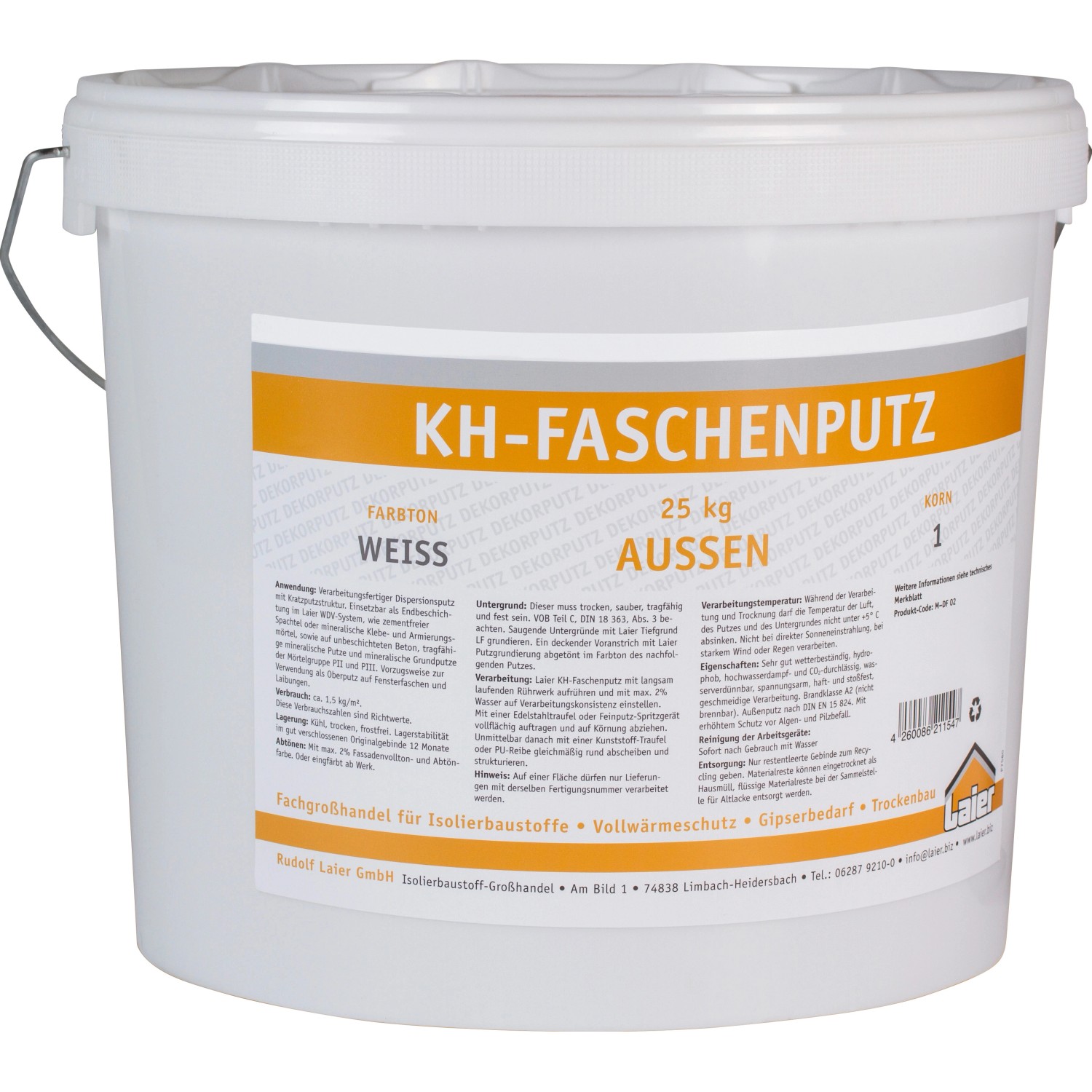 Laier Kunstharz-Faschenputz Körnung 1 mm Weiß 25 kg