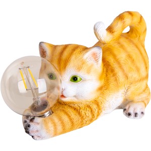 Niedliche LED Solarleuchte in Katzenform (25 cm) für den Garten oder Balkon. Warmweißes Licht.