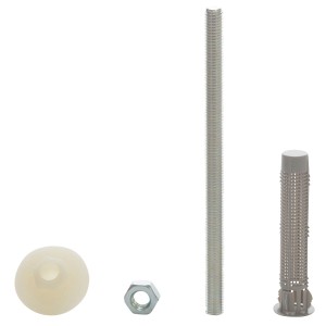 Fischer Injektions-Waschtischbefestigung FIS W M10 K (2 Stk.) mit Gewindestange, Dübel, Mutter und Unterlegscheibe.