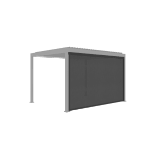 Anthrazitfarbenes MWH Rolllo CR Series 4m für Pergola. Zugvorhang bietet Sonnen-, Wind- & Insektenschutz.