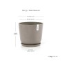 Ecopots Pflanztopf Oslo, braungrau, 35x30,5 cm, mit Untersetzer. Ideal für Innen- und Außenbereich.