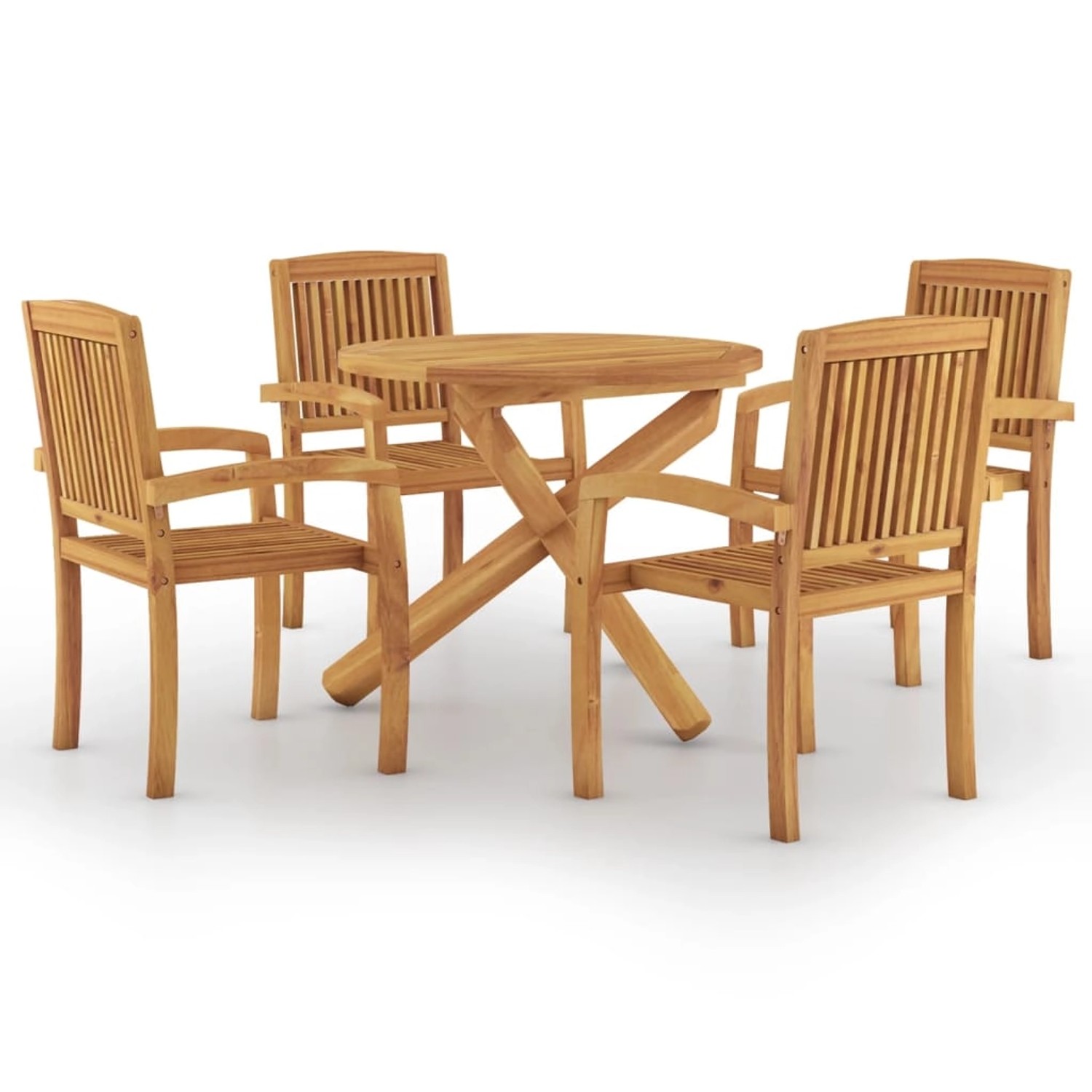 vidaXL 5-Tlg Garten-Essgruppe Massivholz Teak 3073201 günstig online kaufen