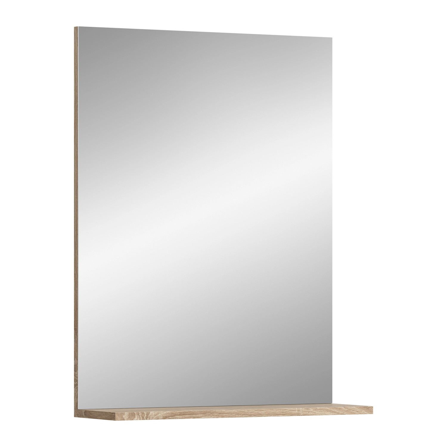 Spiegel Lambada m. Ablageboden Eiche Hell/Weiß Hochglanz 79 cm x 60 cm günstig online kaufen