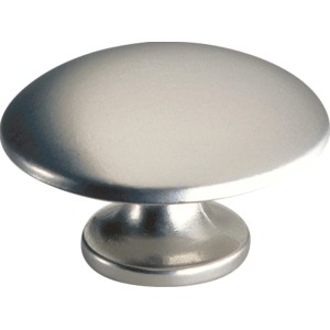 Knopf 490, Chrom matt, Möbelknopf aus Metall für Schrank und Schublade.