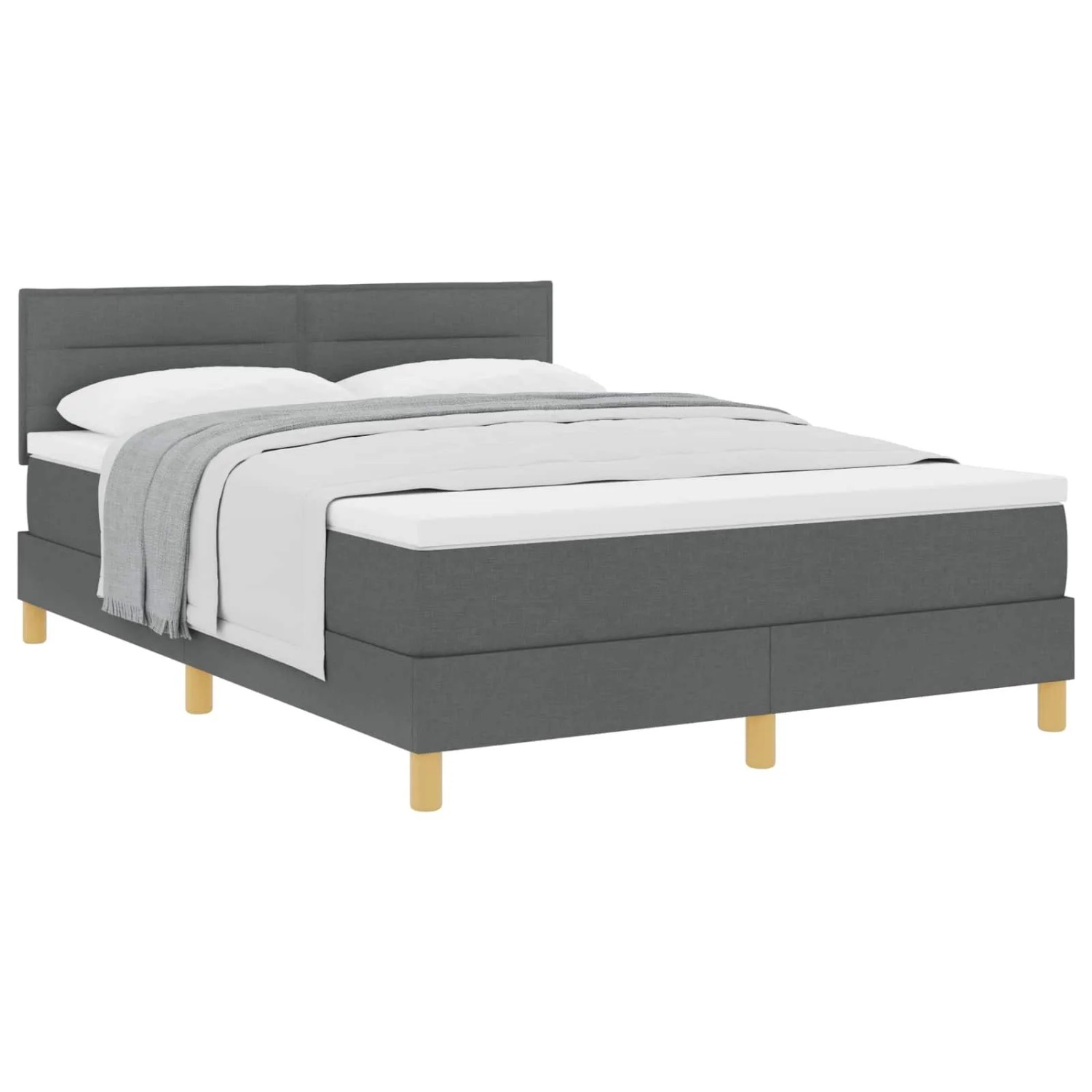 Thumbnail - vidaXL Boxspringbett mit Matratze Dunkelgrau 140 x 200 cm Stoff 3338847