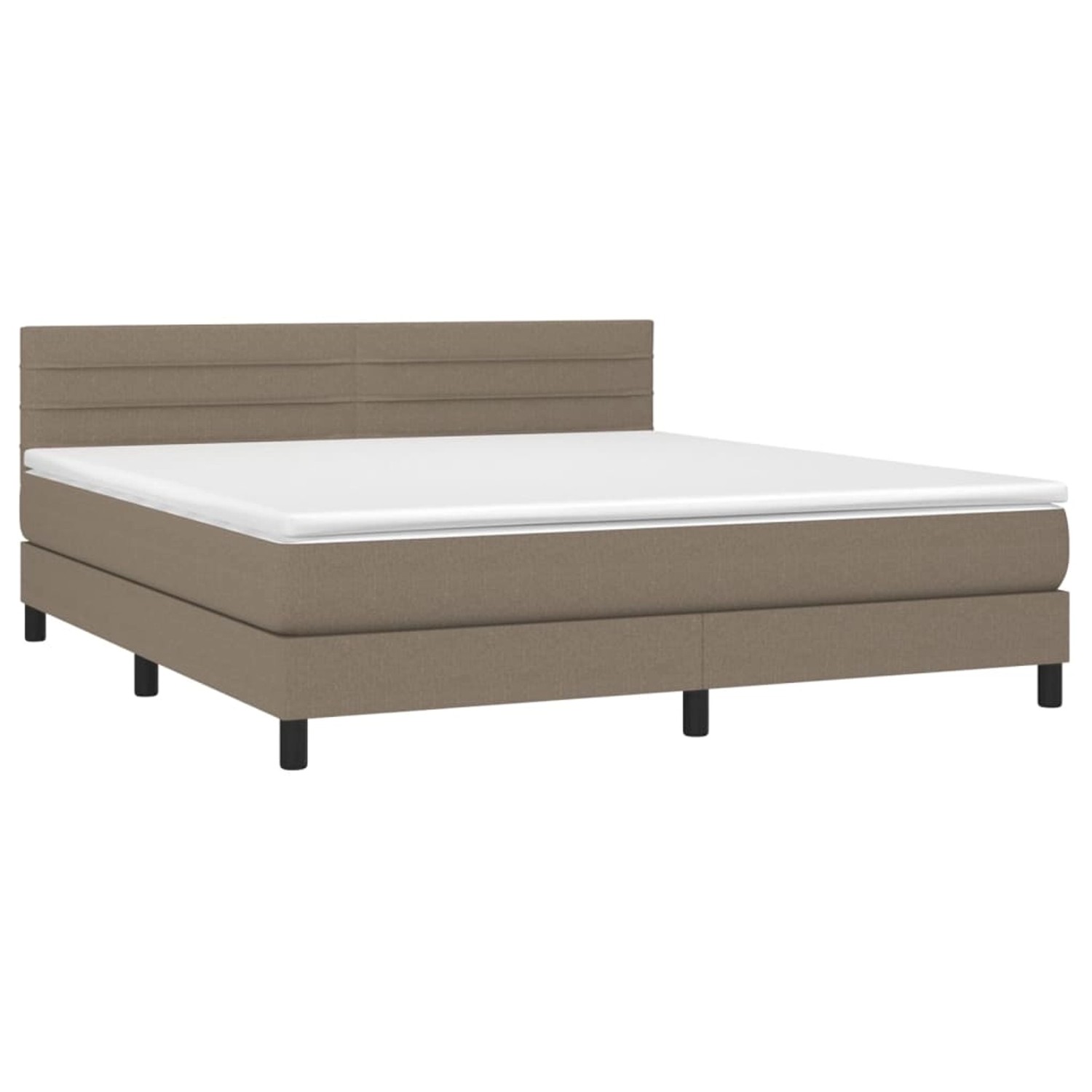 vidaXL Boxspringbett mit Matratze & LED Taupe 160x200 cm Stoff 3133249 günstig online kaufen