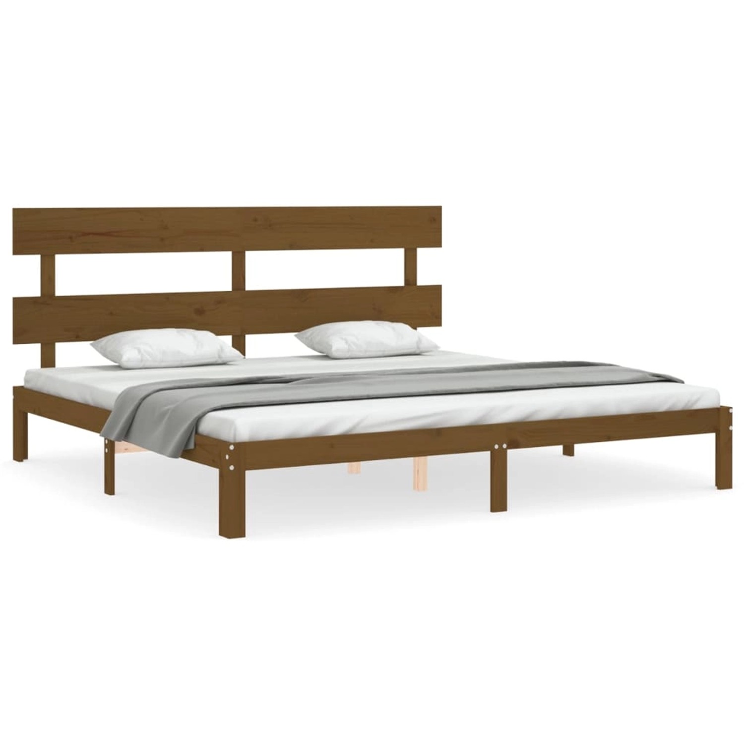 vidaXL Massivholzbett mit Kopfteil Honigbraun 200x200 cm1689963 günstig online kaufen