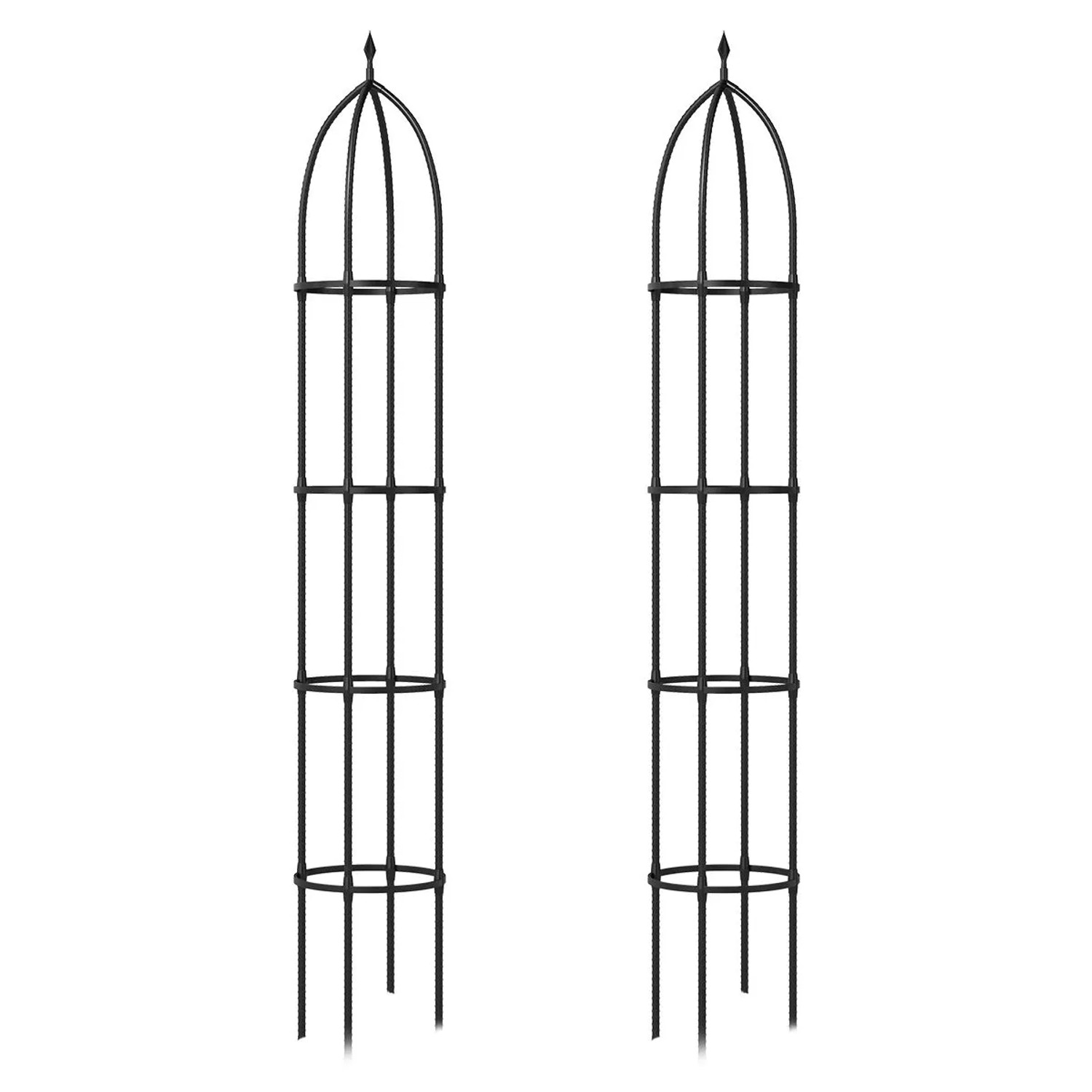 Costway 2er Set Rankhilfe 197 cm Beschichtetes Metall Obelisk Schwarz