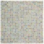 Mosaik Glas Mini Light Grey, 29,6x29,6 cm. Helle, quadratische Mosaikfliesen mit leichtem Schimmer.