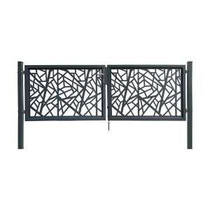 Dekor-Doppeltor Amsterdam, 300x100 cm, Anthrazit, zum Einbetonieren. Gartentor mit modernem Design.