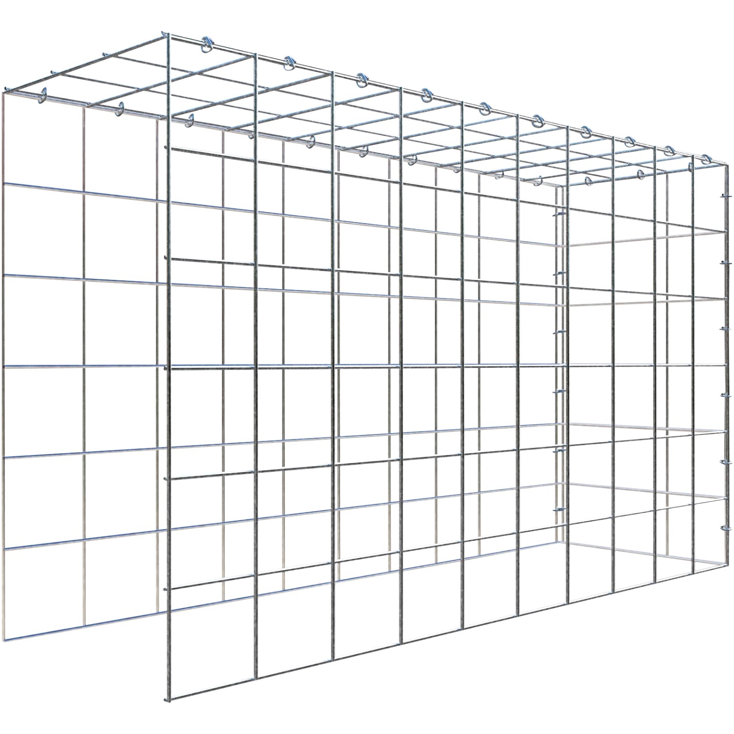 Gabiona C-Ring-Gabione-Anbaukorb Typ 4 60 x 100 x 30 cm Maschenw 10 x 10 cm